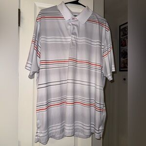 Ben Hogan Men's Golf Polo Shirt - Gray with Red Stripes